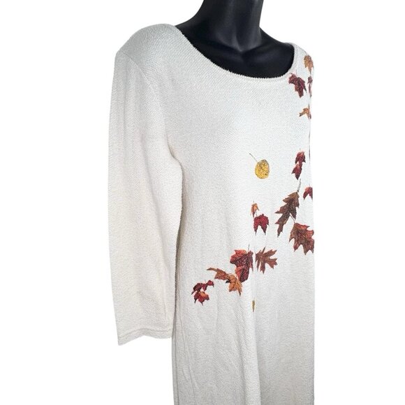 VTG 90s Fall Leaves National Wildlife Art Limited Maxi Dress Women’s Women’s XL - Picture 6 of 14